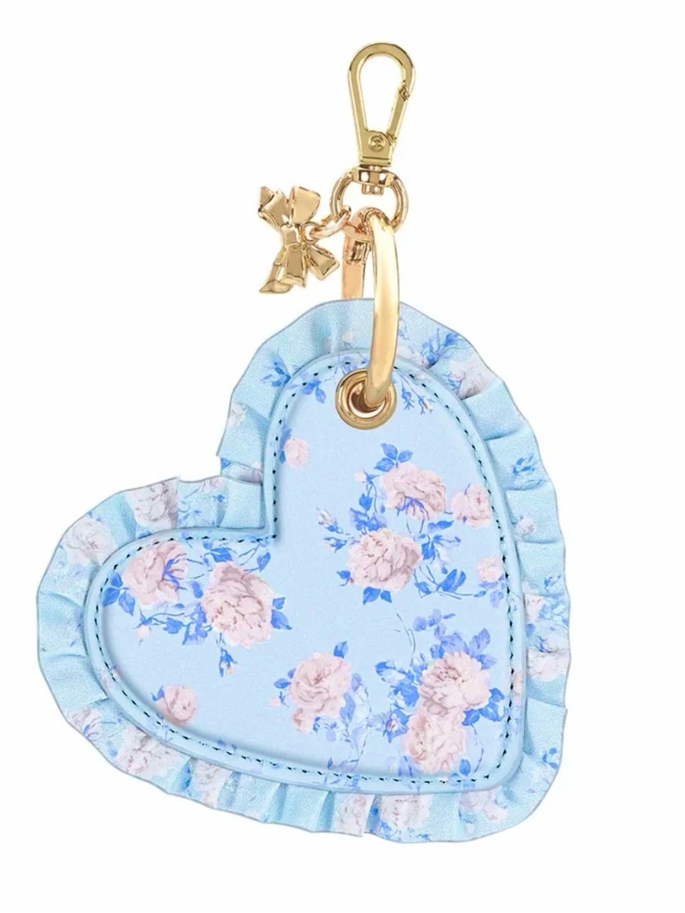 NEW LoveShackFancy Airtag holder case mate ruffled heart Everblooming Rosettes